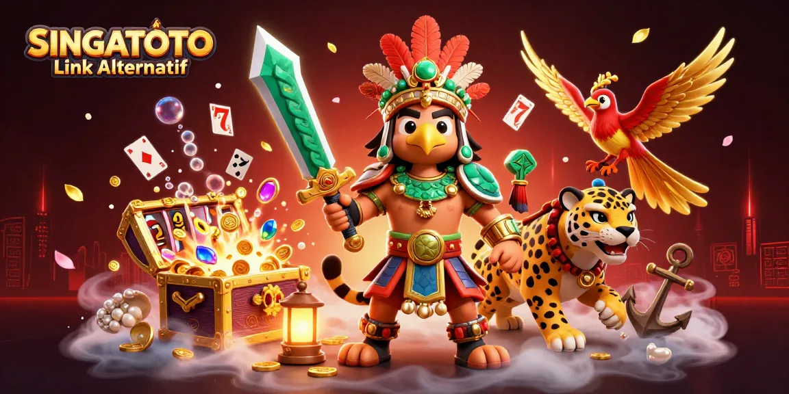 Berpartisipasi dalam permainan SINGATOTO Link Alternatif yang mengasyikkan dengan elemen slot yang menarik dan karakter petualang.