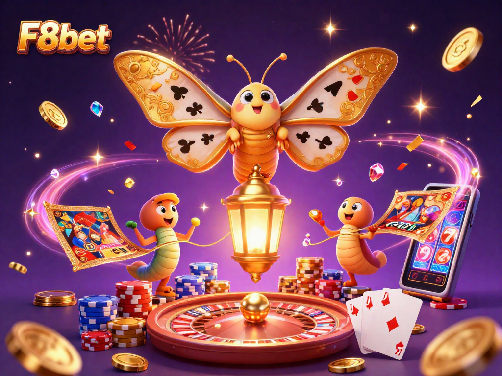 Spin the roulette and win big with F8bet in a dazzling casino scene filled with excitement.