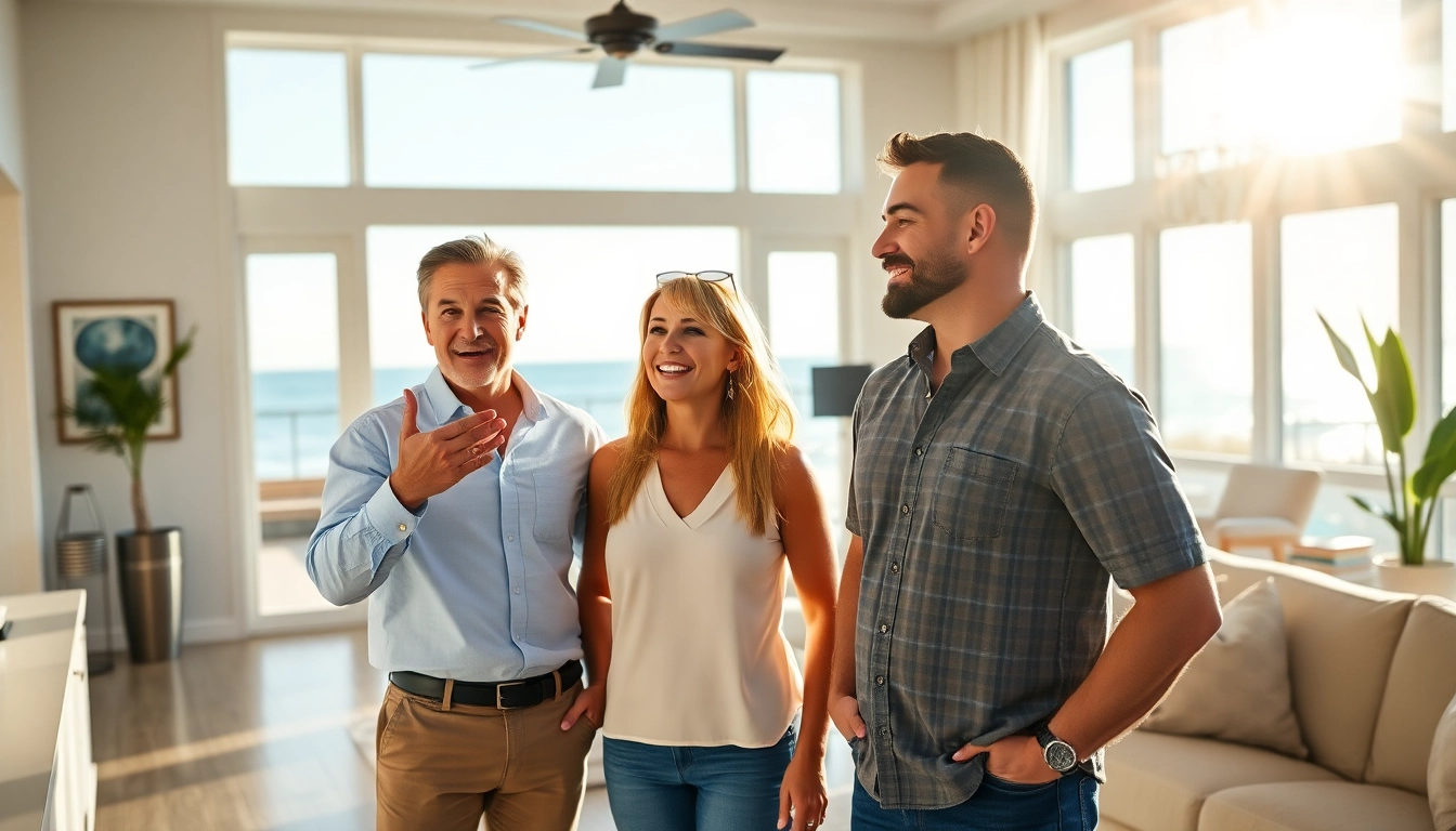Engaged couple consulting the best realtor in Pensacola FL in a beautiful home setting.