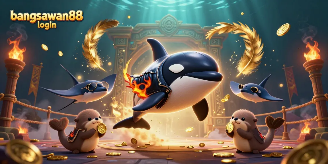 Engage with the bangsawan88 login scene featuring a vibrant 3D underwater casino realm.