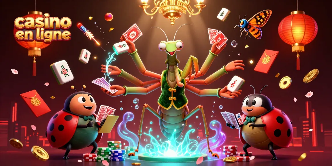 Jeux de casino en ligne palpitants avec un caméléon et une coccinelle dans un décor coloré.