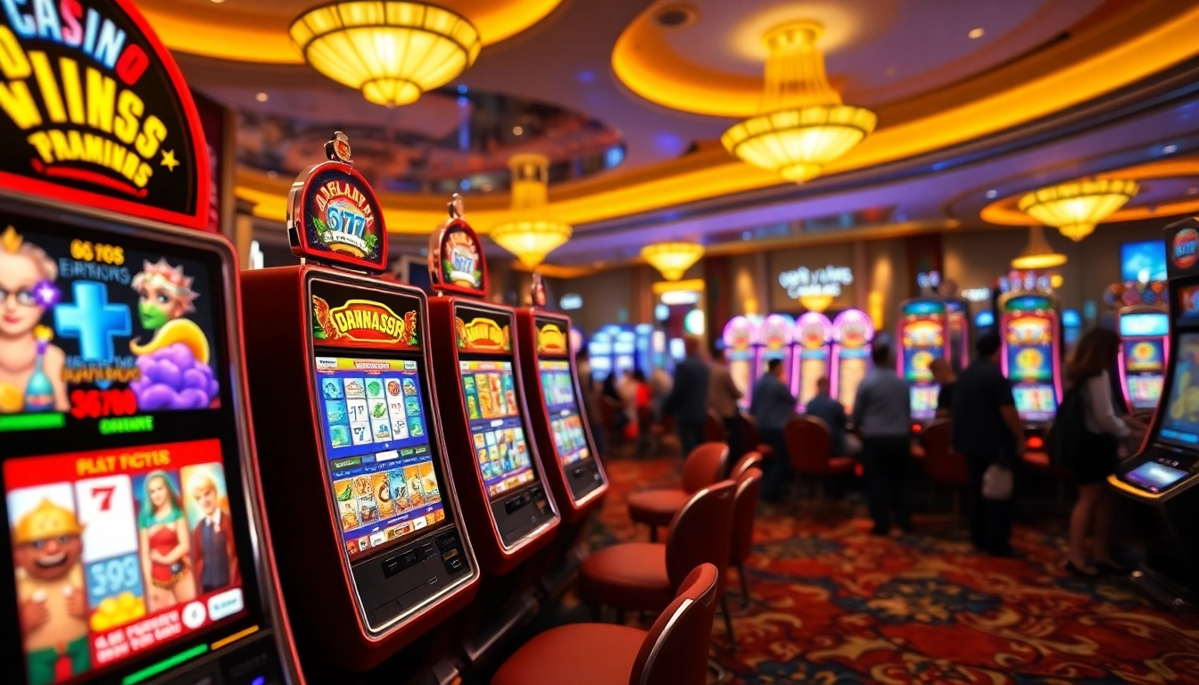 Menangkan Slot Depo 5000 di mesin slot kasino yang menghasilkan suasana meriah.