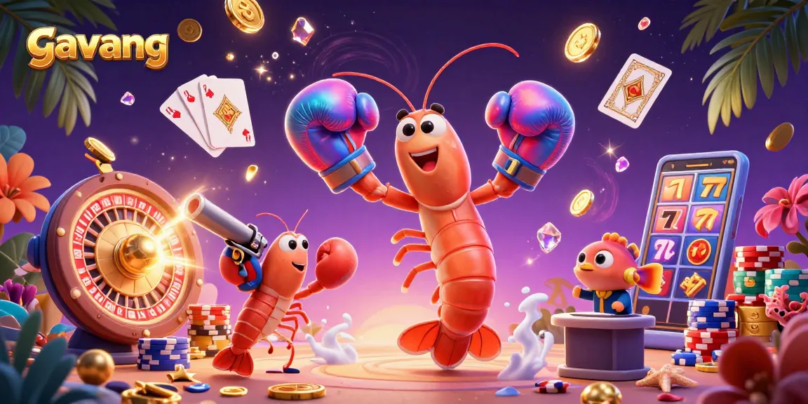 Witness the vibrant gavang illustration featuring animated characters and casino elements in a rich, engaging scene.