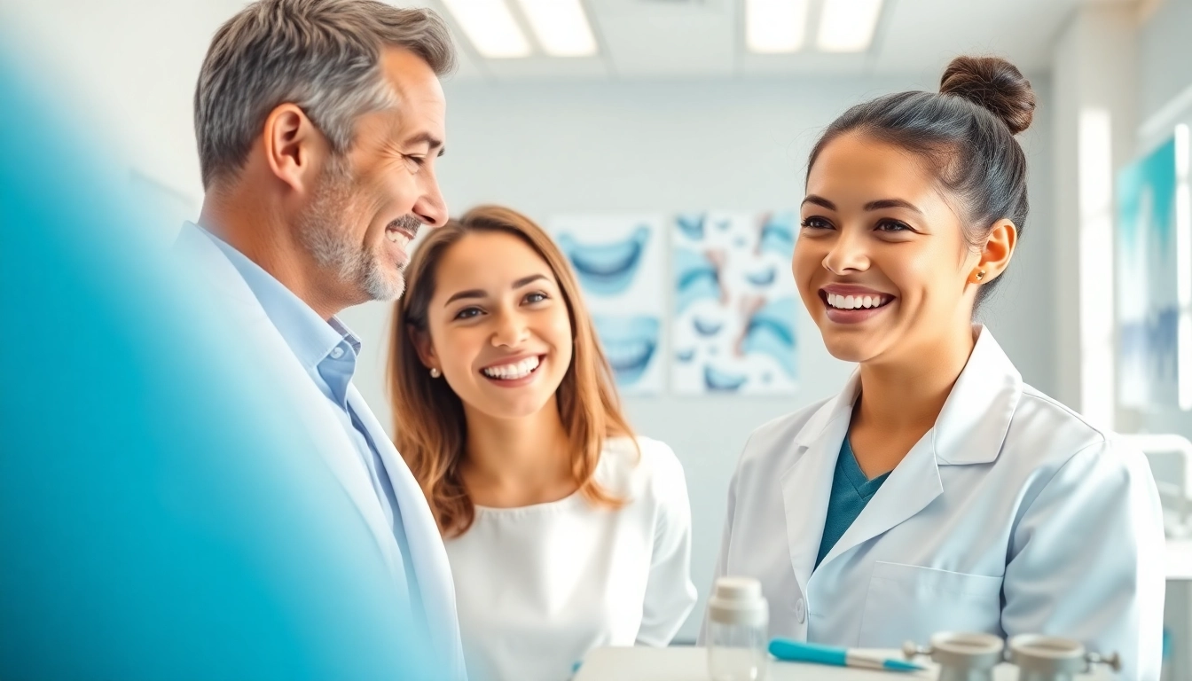 Patients receiving expert orthodontics advice in a welcoming clinic environment.