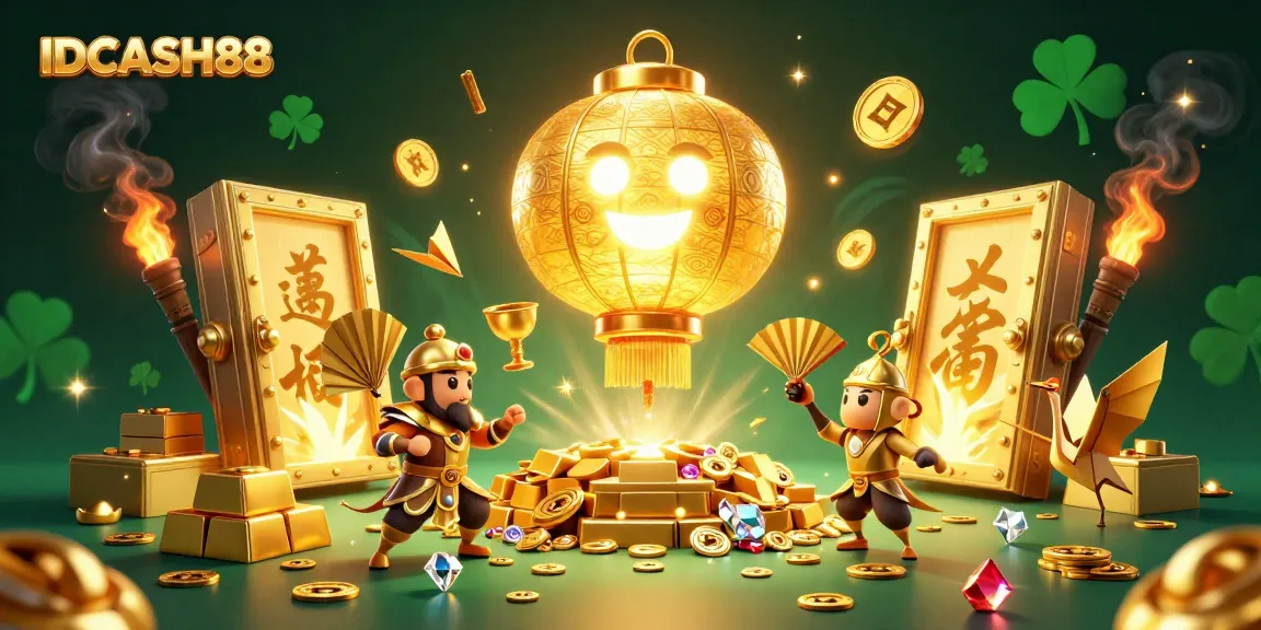 Experience winning moments at IDCASH88 in a vibrant casino scene filled with treasures.
