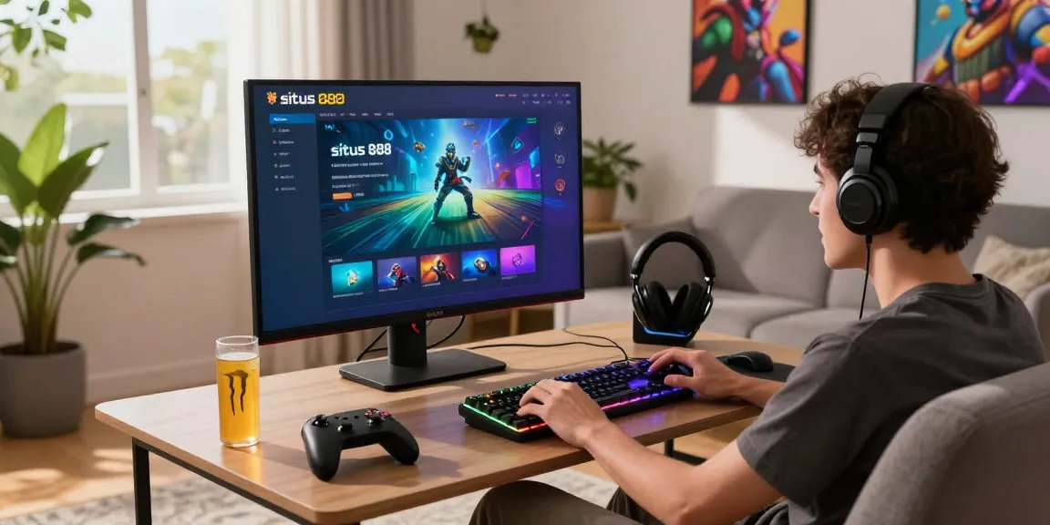 situs 888 online gaming environment with a player engaged in gaming