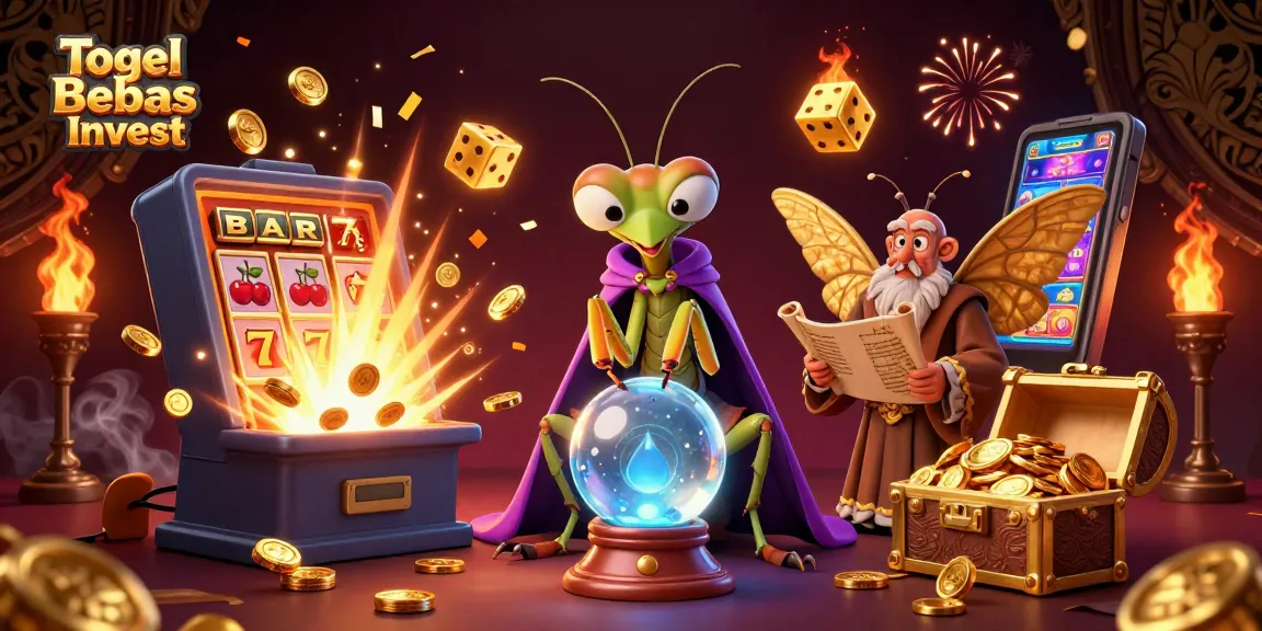 Togel Bebas Invest showcases a captivating 3D scene with vibrant characters and elements related to gambling.