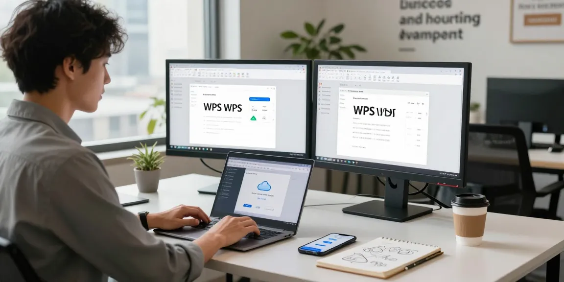 使用WPS Office 下载的现代办公场景，展示多设备同步与协作的高效工作环境