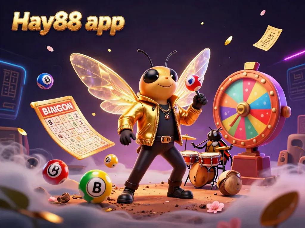 Engage in thrilling casino excitement with Hay88 app, featuring vibrant cartoon characters in an electrifying performance.