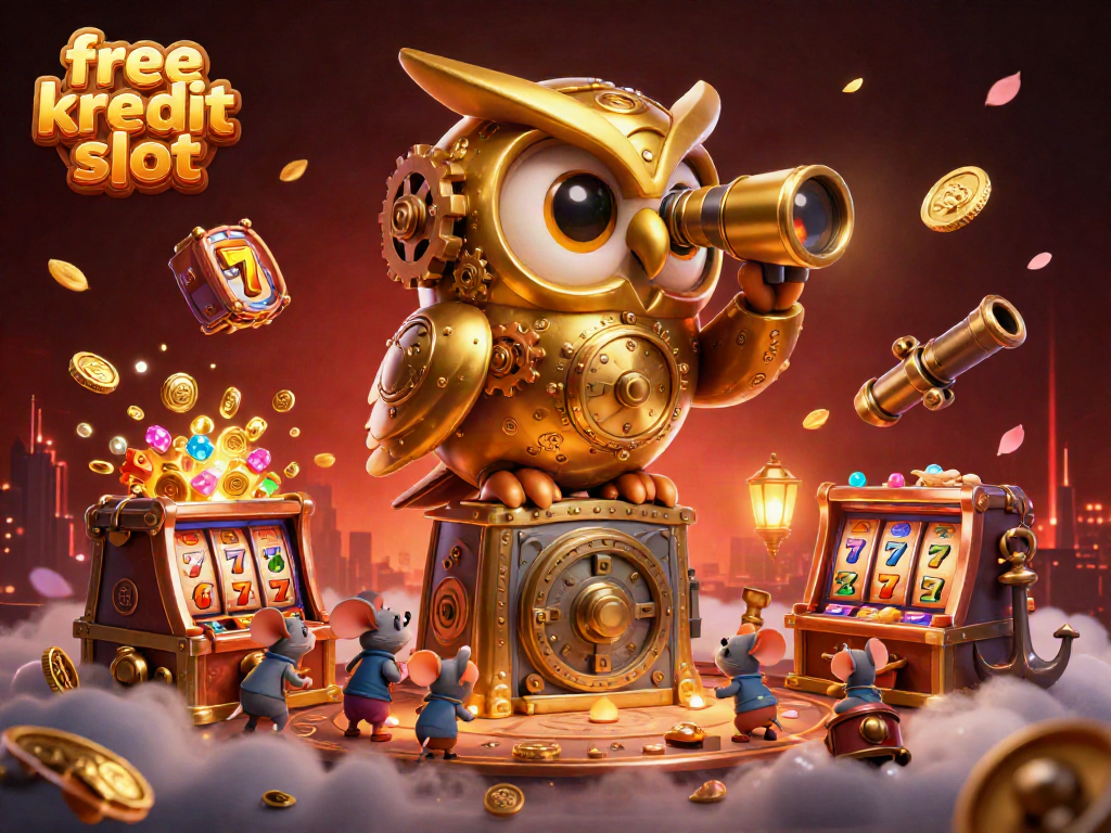 Experience exciting free kredit slot gaming with captivating casino elements in a vibrant 3D scene.