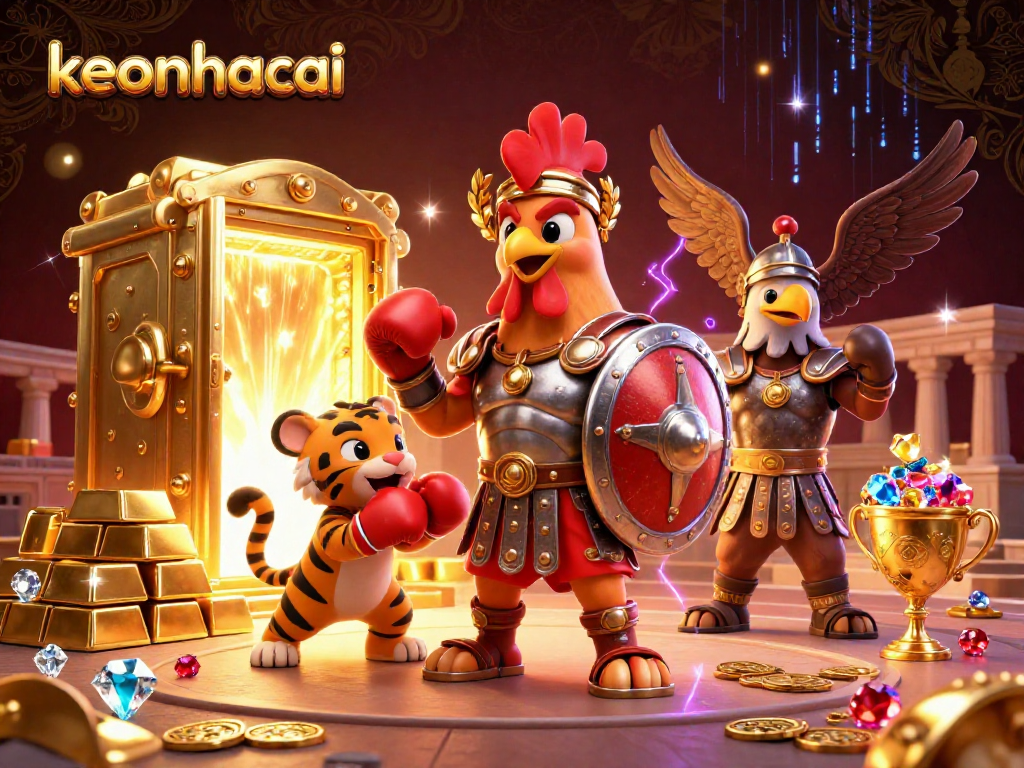 Engage in thrilling action at keonhacai as a gladiator rooster battles in a dynamic casino arena.