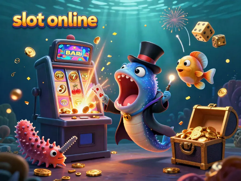 Experience thrilling slot online magic with a bioluminescent eel and vibrant jackpot scene bursting with action