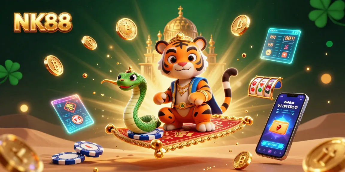 Experience thrilling bets at NK88 with vibrant casino visuals and animated game elements.