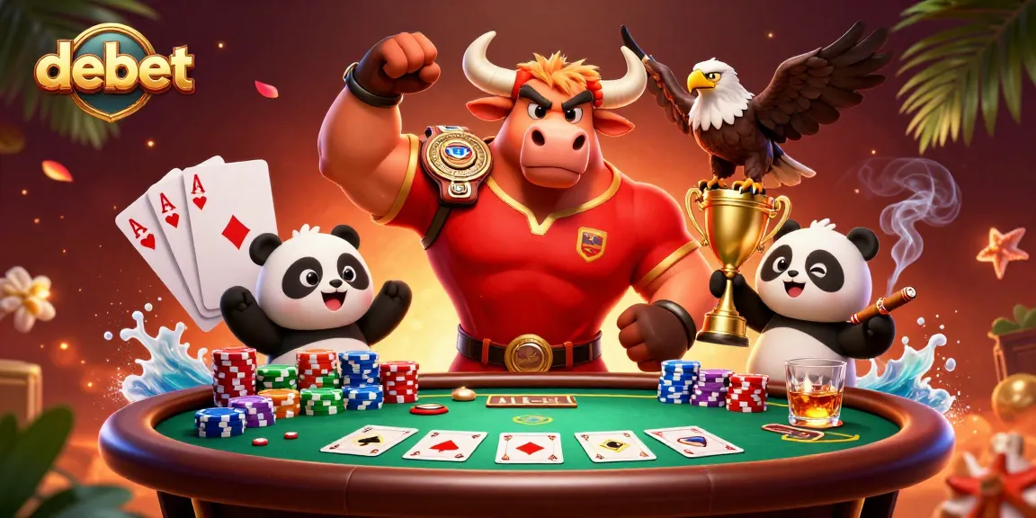 Experience expert poker strategies with debet's engaging casino scene illustration.