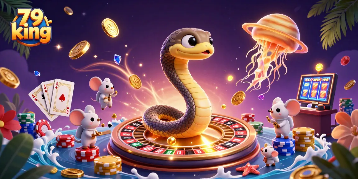 Experience vibrant gambling excitement with 79 king as cosmic characters engage in thrilling bets.