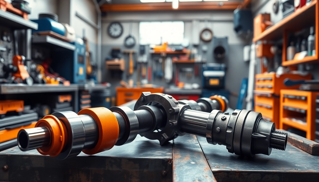 Expert performing hydraulic cylinder repair on disassembled components in a workshop.