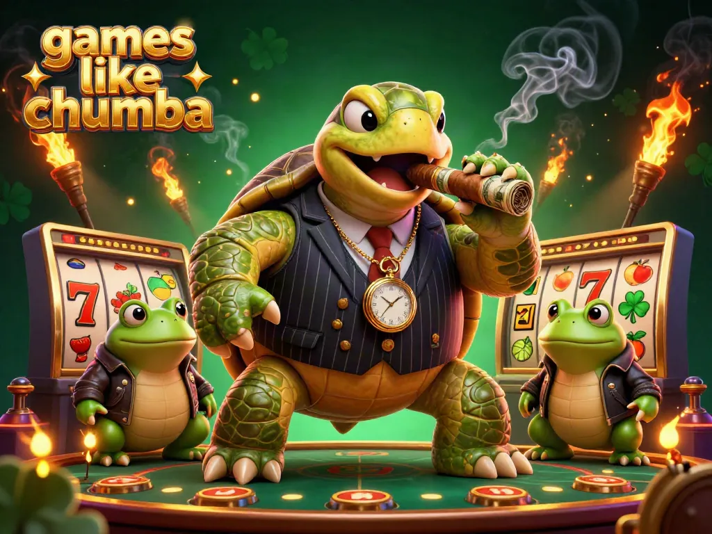 Experience thrilling games like chumba at this vibrant casino-themed illustration.