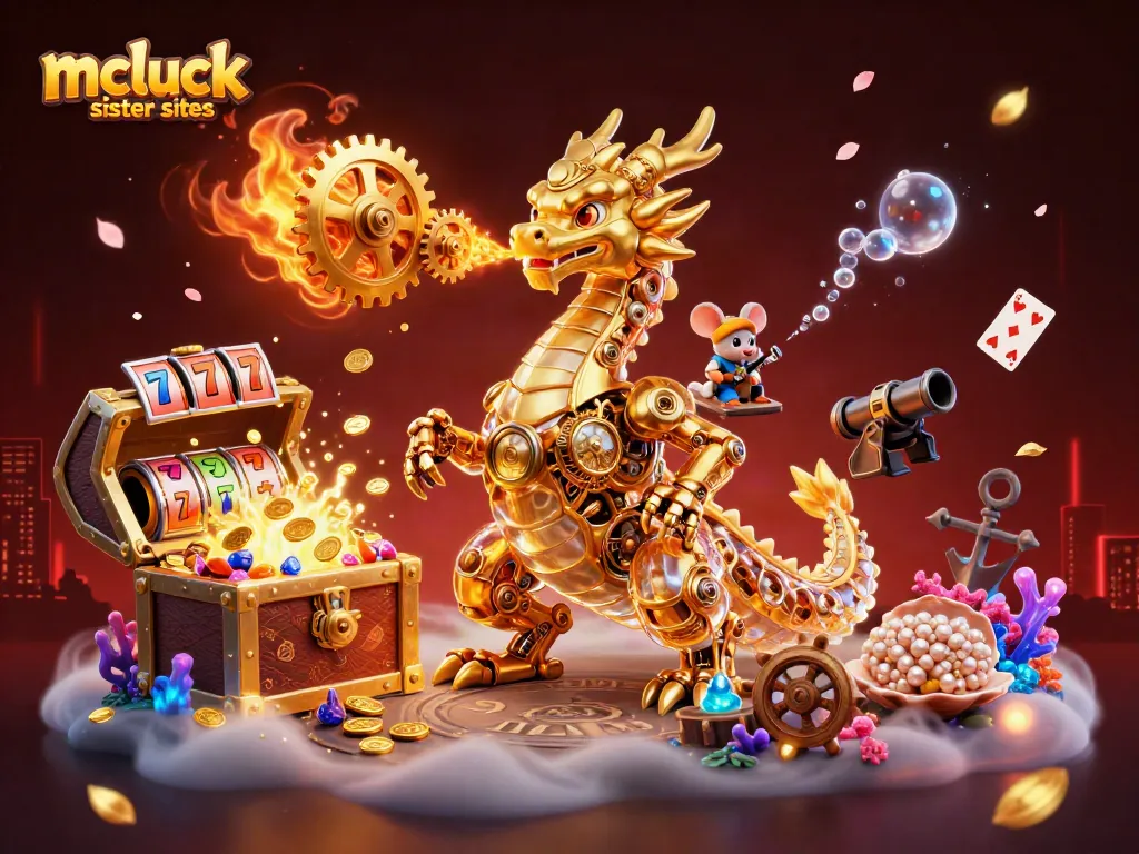 Experience thrilling gameplay with mcluck sister sites featuring golden dragons and exciting casino elements.