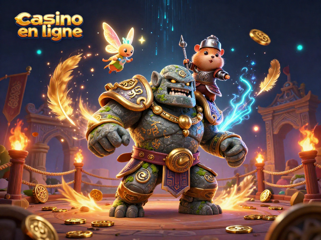 Jouez aux jeux sur casino en ligne avec un golem gardien et un chevalier hamster.