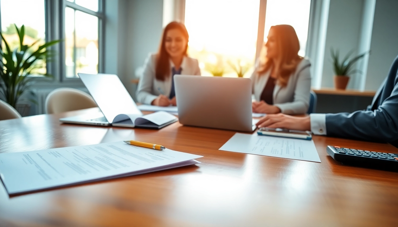 Engaging team planning multi-state title and escrow services in a bright modern office.