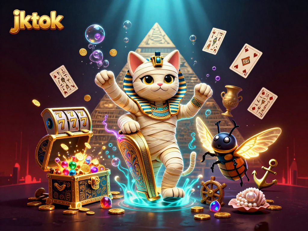 Rasakan keseruan bermain slot gacor di jktok dengan momen magis Mummy dan Scarab yang menarik perhatian.