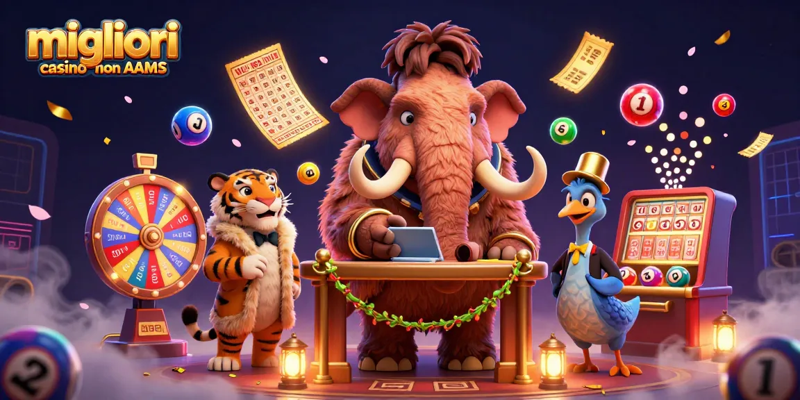 Scopri i migliori casino non AAMS con il mammoth bouncer, l'ospite VIP e il portiere dodo in un'atmosfera colorata di giochi e vincite.