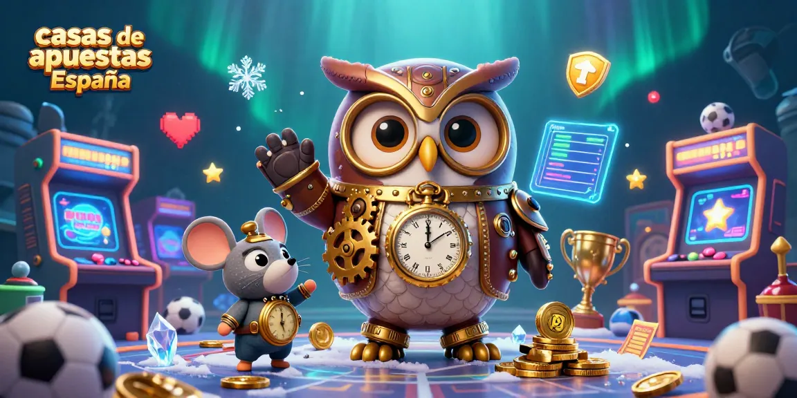 Apostar en las casas de apuestas España con elementos de casino futuristas y deportivos vibrantes.