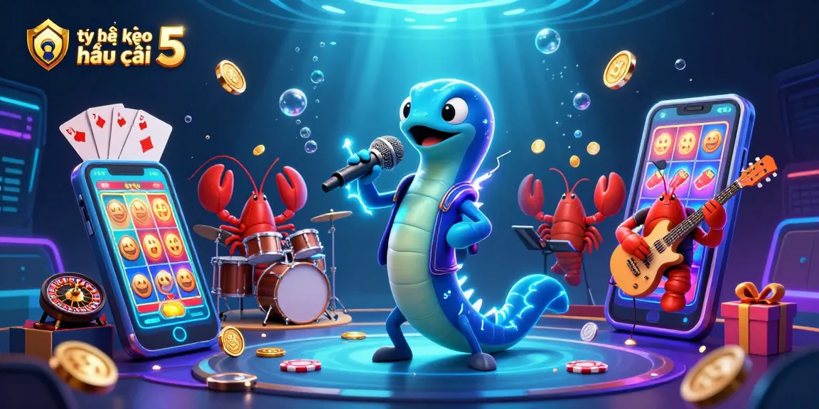 Bet on tỷ lệ kèo nhà cái 5 with a vibrant underwater casino illustration featuring engaging game elements.