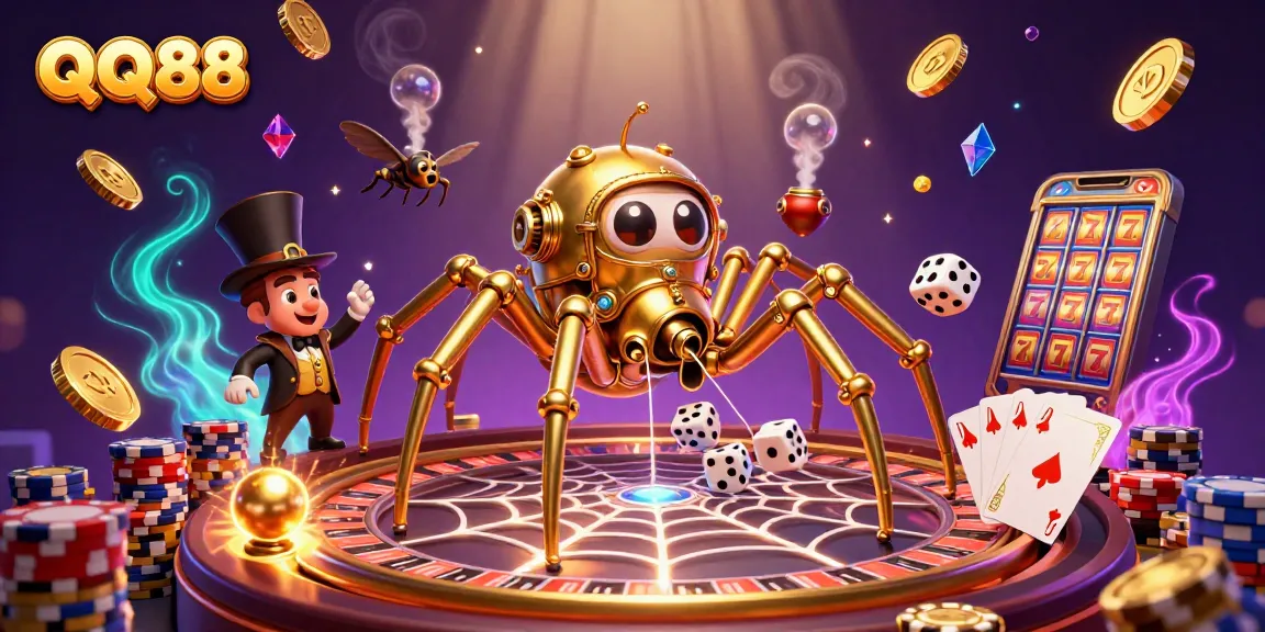 Play and win at QQ88 with exciting 3D casino elements, showcasing an engaging gambling scene.