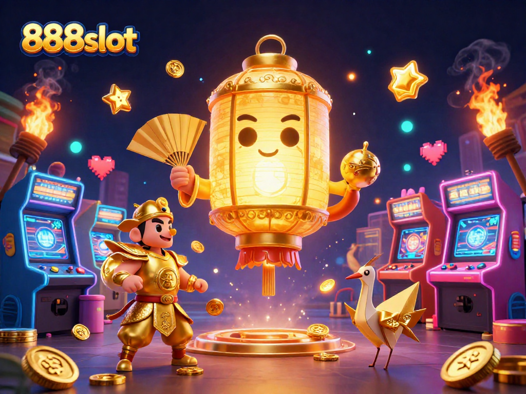 Immerse yourself in 888slot's electrifying casino atmosphere with vibrant characters and dynamic game elements.