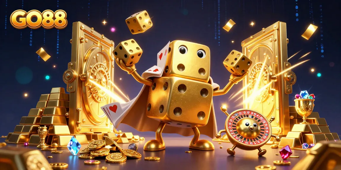 Experience thrilling gameplay at GO88 with exciting golden dice and treasure vault elements.