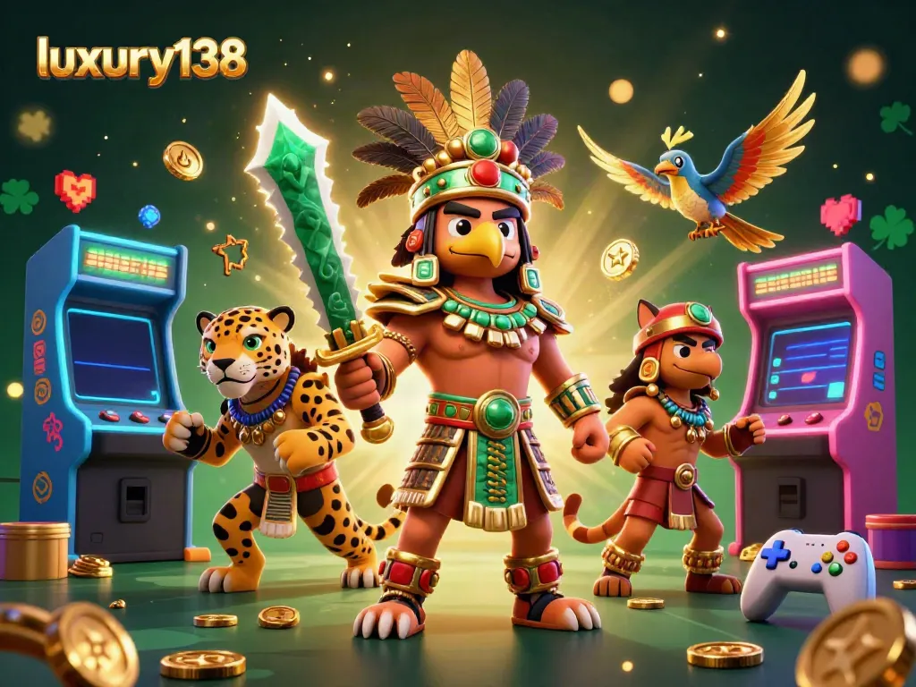 Engage with luxury138's vibrant world of gaming, featuring dynamic characters and casino elements
