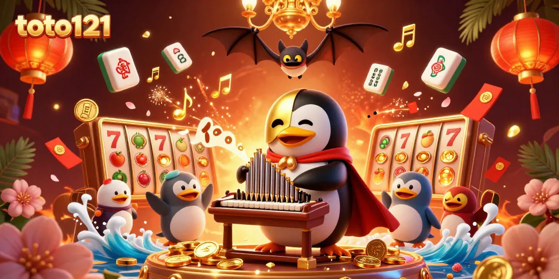 Experience thrilling gameplay at toto121 with vibrant casino characters and gold-themed elements.