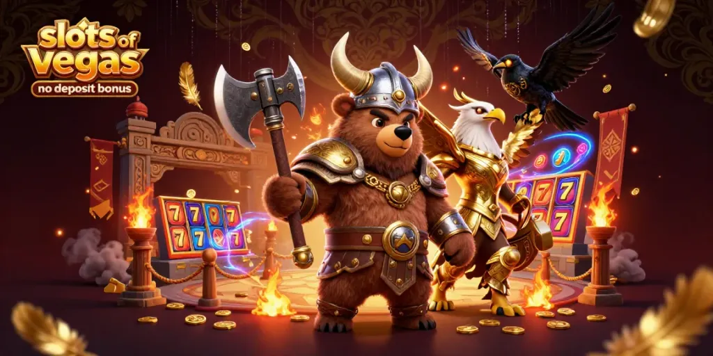 Play with slots of vegas no deposit bonus and explore rich rewards in vibrant 3D casino scene.