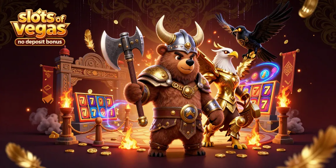 Play with slots of vegas no deposit bonus and explore rich rewards in vibrant 3D casino scene.