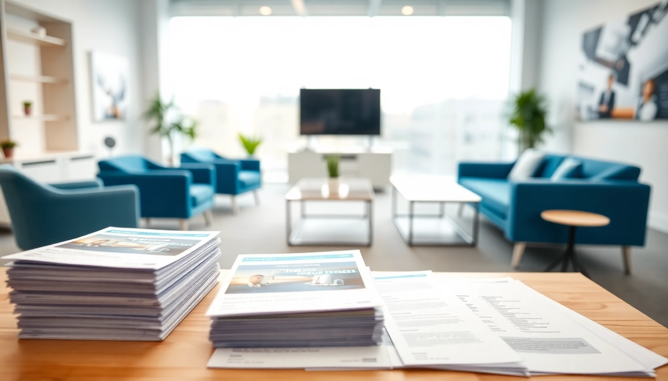 Engaging rental service setup showcasing organized paperwork and a professional environment.