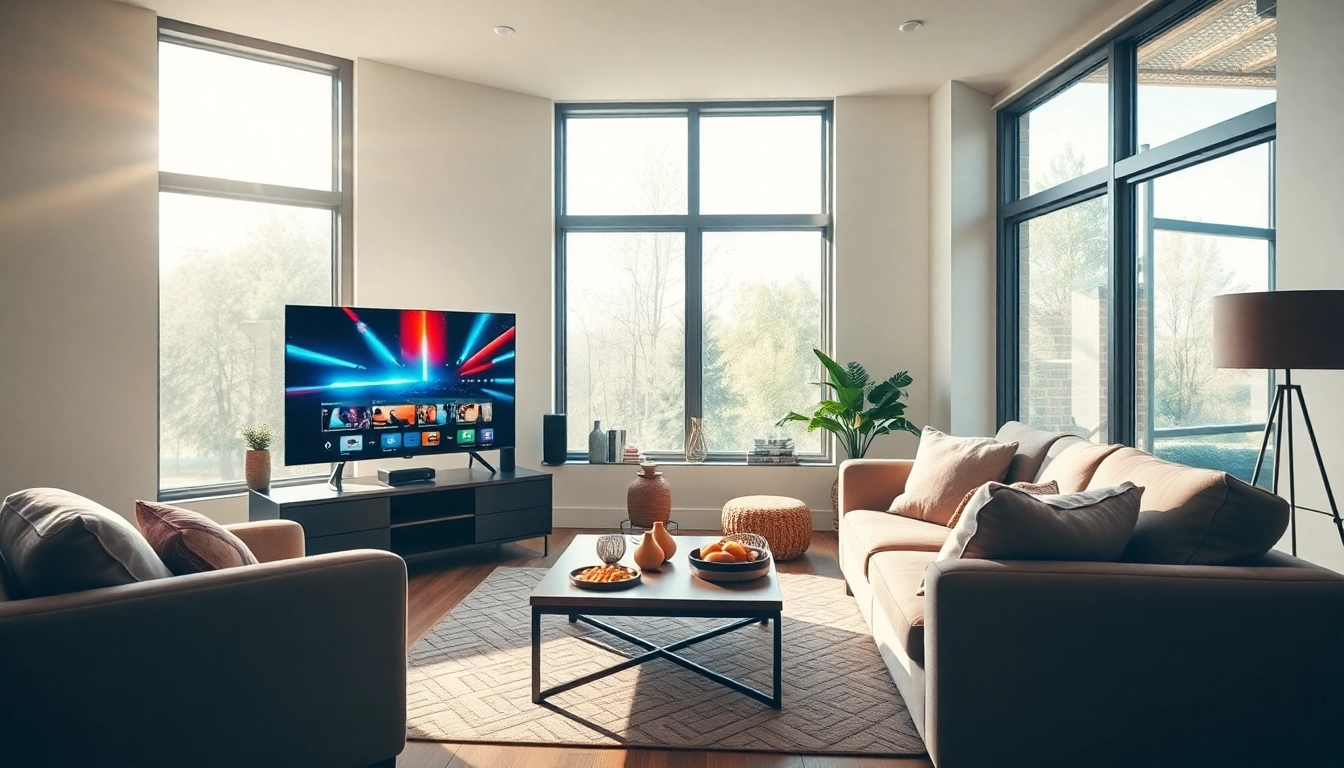 L'expérience d'abonnement iptv 12 mois dans un salon élégant avec un équipement moderne