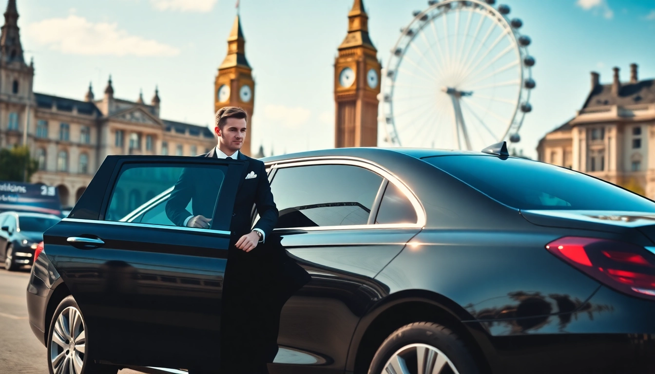 Elevate your journey with luxury chauffeur service London featuring a professional chauffeur and luxury vehicle.