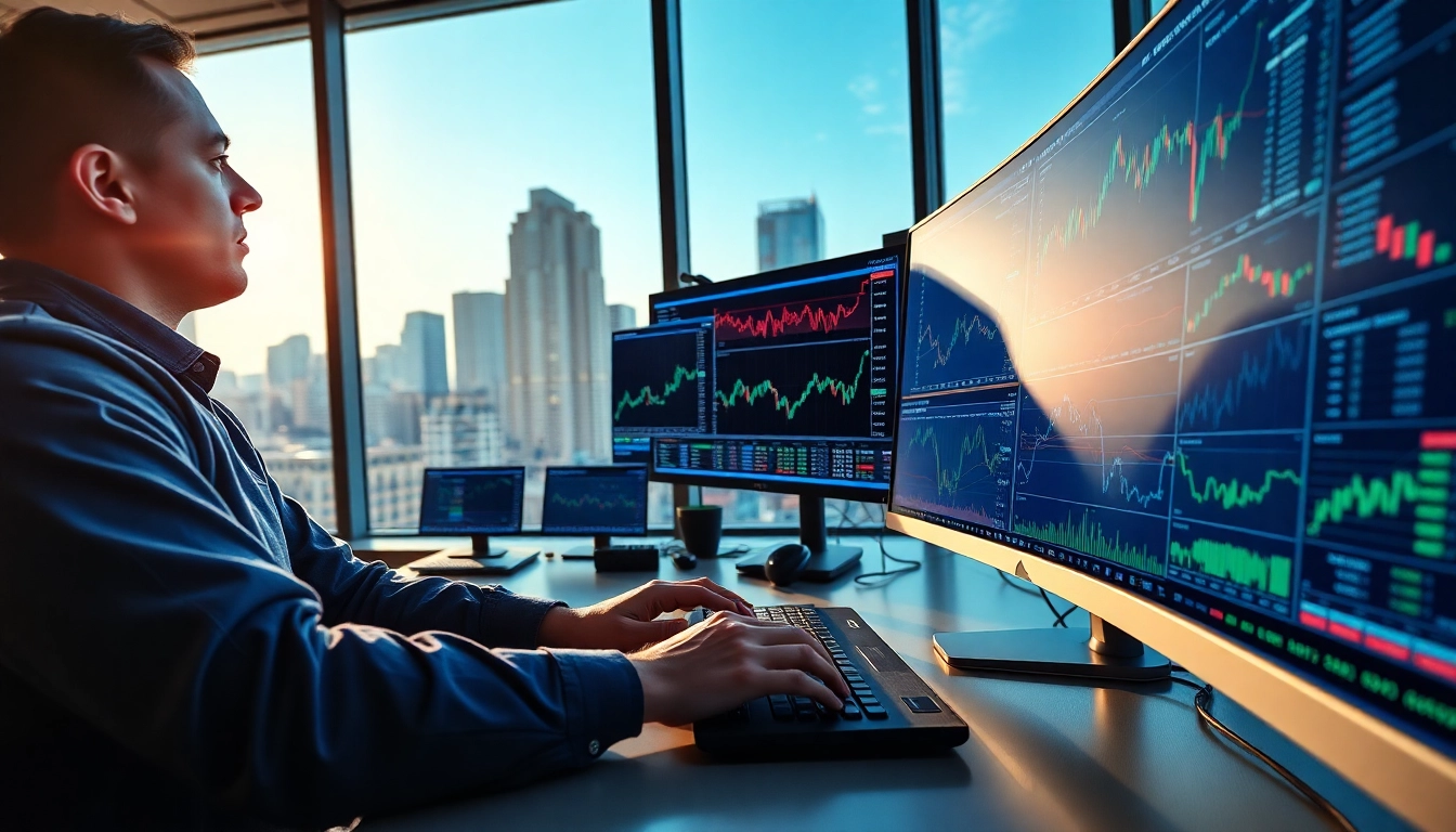 Sway markets trader analyzing trading data at a modern office setup
