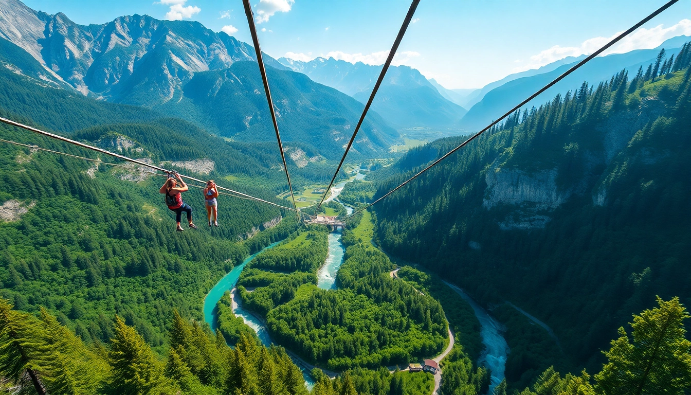 Odkrijte Bovec zipline z razgledi nad slikovitimi gorami in dolinami.